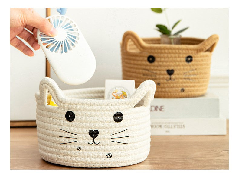 Cat Storage Basket Hand Woven