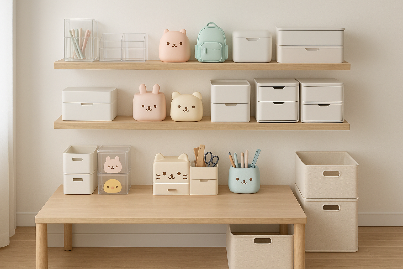 modern unite kingdom homes, western, many different kawaii and useful orgarnizers, containers, muji